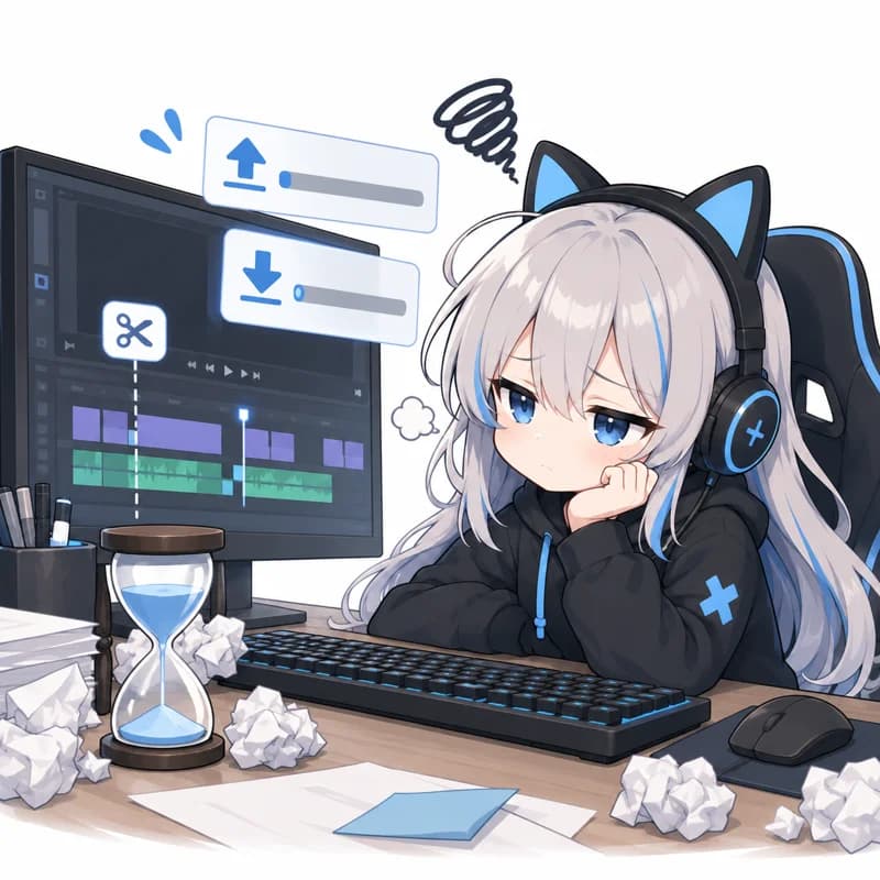 Illustration of a streamer: Making clips takes too long.
