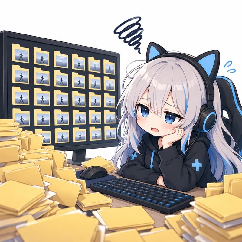 Illustration of a streamer: Too much waiting. Too many files.