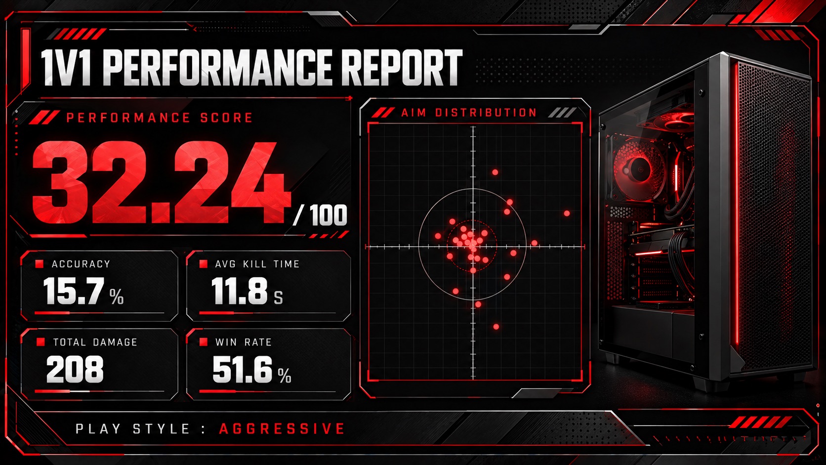 Offline event performance card example (customized design)